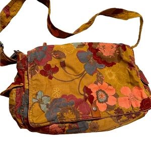Fossil Original Brand, floral, soft corduroy canvas, large crossbody